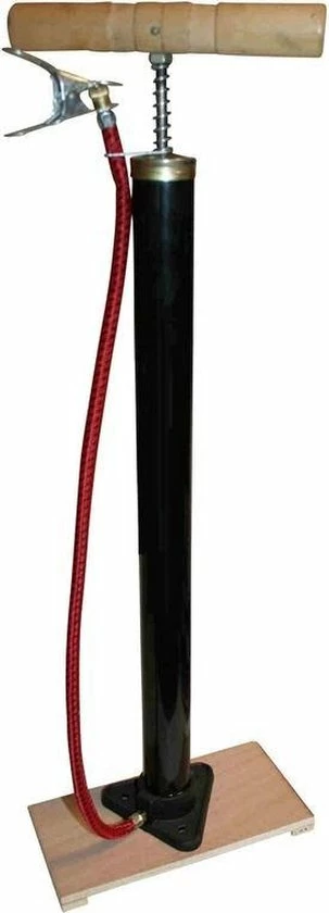 Ben Tools Klassieke Fietspomp Met Houten Plank - 5 Bar 2 Ben Tools Klassieke Fietspomp Met Houten Plank - 5 Bar - Afbeelding 2