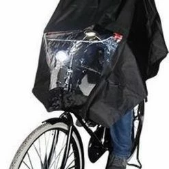 Hooodie Poncho Regenponcho - Fietsponcho Fiets - One Size - Unisex Zwart - Sport-Plein