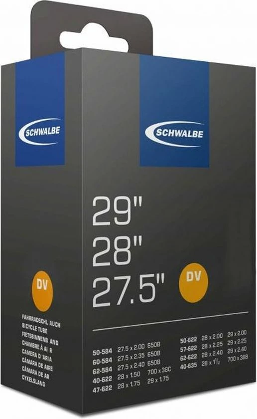 Schwalbe Binnenband 27.5/29 X 1.50/2.40 (40/62-584/635) Dv 40 Mm 1 Schwalbe Binnenband 27.5/29 X 1.50/2.40 (40/62-584/635) Dv 40 Mm