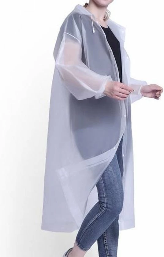 Merkloos Regenjas WIT (Maat XL) Unisex - Licht Gewicht - Opvouwbaar - Pocket Size - Reizen - Dames - Heren Regenjas 3 Merkloos Regenjas WIT (Maat XL) Unisex - Licht Gewicht - Opvouwbaar - Pocket Size - Reizen - Dames - Heren Regenjas - Afbeelding 3