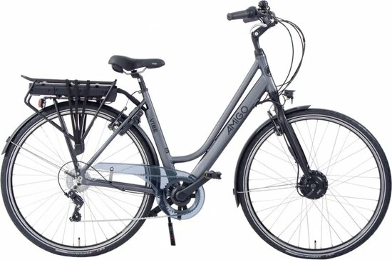 Amigo E-Vibe D1 - Elektrische Stadsfiets Voor Dames - Met 7 Versnellingen - Matgrijs 11 Amigo E-Vibe D1 - Elektrische Stadsfiets Voor Dames - Met 7 Versnellingen - Matgrijs - Afbeelding 11