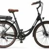 SURPASS Elektrische Stadsfiets 26 '' (F264) - Stalen Frame - 6 Versnellingen Shimano - Schijfremmen - 10 Ah - Zwart