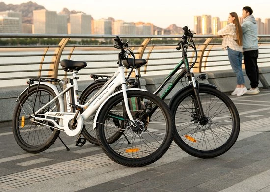 HITWAY Elektrische Fiets, 26 Inch, 250 W Motor, Li-batterij 36 V, 8.4 Ah, Tot 35-70 Km Wit Blauw 4 HITWAY Elektrische Fiets, 26 Inch, 250 W Motor, Li-batterij 36 V, 8.4 Ah, Tot 35-70 Km Wit Blauw - Afbeelding 4