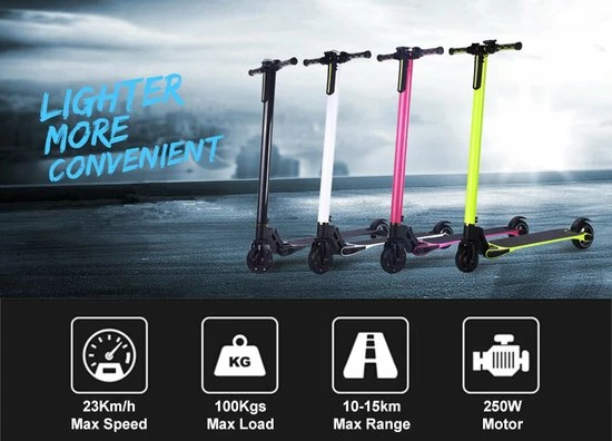 Technozom Techno LITE - Elektrische Step - Super Lichtgewicht - 23 Km/u - 3 Rijstanden - Opvouwbaar - Met LED Verlichting Voor & Achter - Zwart 5 Technozom Techno LITE - Elektrische Step - Super Lichtgewicht - 23 Km/u - 3 Rijstanden - Opvouwbaar - Met LED Verlichting Voor & Achter - Zwart - Afbeelding 5