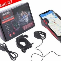 Mancor Universele Telefoonhouder Fiets Smartphonehouder - Met Verlichting, Fietsbel En Powerbank -Fietsen-Accessoires Shop 550x397 5