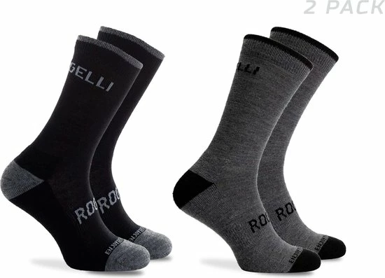 Rogelli Wintersok Merino Wool 2-pack - Grijs & Zwart - Maat 44-47 2 Rogelli Wintersok Merino Wool 2-pack - Grijs & Zwart - Maat 44-47 - Afbeelding 2