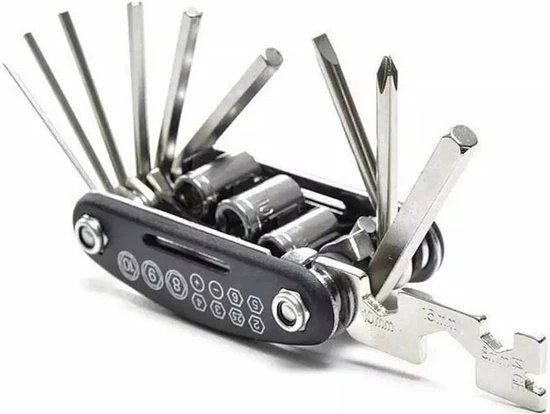 LOUZIR Multitool Fiets Reparatie Toolkit 16-delig - Race Fiets Mountainbike- Vouwgereedschap Fiets- Zakgereedschap 2 LOUZIR Multitool Fiets Reparatie Toolkit 16-delig - Race Fiets Mountainbike- Vouwgereedschap Fiets- Zakgereedschap - Afbeelding 2