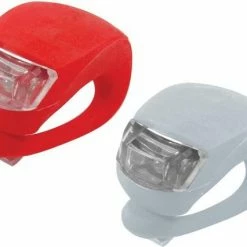 Merkloos Fietslampjes Set - LED Fietsverlichting Voorlicht & Achterlicht Fiets - Waterdichte Siliconen LED Fiets Lampen