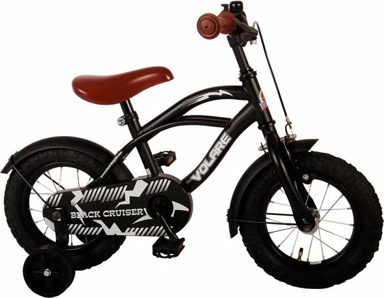 Volare Black Cruiser Kinderfiets - Jongens - 12 Inch - Zwart 3 Volare Black Cruiser Kinderfiets - Jongens - 12 Inch - Zwart - Afbeelding 3