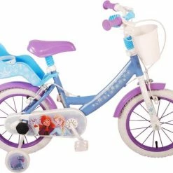 Disney Frozen 2 Kinderfiets - Meisjes - 14 Inch - Blauw/Paars - Twee Handremmen