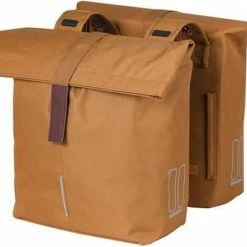 Basil City Dubbele Fietstas - Camel Bruin - 32 Liter