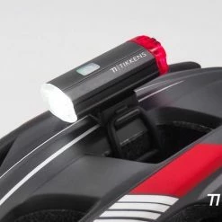 TIKKENS LED Fietsverlichting Helmlamp - Helm - Voorlicht & Achterlicht - USB Oplaadbaar - Zwart - Voor En Achter - Waterdicht - Fietslampjes