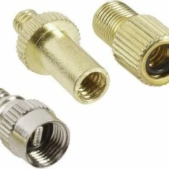 Merkloos Set Van 2x Stuks Verloopnippel Voor Fietsventiel - 3-delig - Oa Frans Ventiel Verloopstukje/opzetstukje