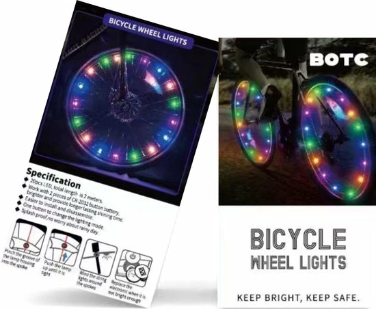 BOTC Fietswielverlichting - Spaakverlichting Met Reflector - Fietswiel - Meerkleurig - 1 Stuk - LBA11207 7 BOTC Fietswielverlichting - Spaakverlichting Met Reflector - Fietswiel - Meerkleurig - 1 Stuk - LBA11207 - Afbeelding 7