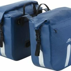 Dutch Mountains Dubbele Fietstas 46 Ltr | 100% Waterdichte Fietstas | Rolltop Sluiting | Reflectoren | Blauw
