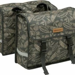 New Looxs Forest Fiori Dubbele Fietstas - 30 Liter - Antraciet