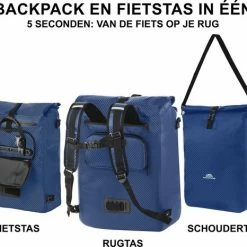 Dutch Mountains Enkele Fietstas | Rugzak | Sterke 100% Waterdicht | Fietstas, Schoudertas En Rugtas In 1 | 28 Liter | Blauw -Fietsen-Accessoires Shop 550x466 2