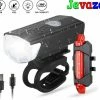 Jevaza Fietsverlichting - Set (voor- En Achterlicht) - Oplaadbaar - USB - Voorlicht Fiets - Achterlicht Fiets - Fietsaccessoires - Verlichting