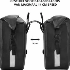 Dutch Mountains Dubbele Fietstas 46 Ltr | 100% Waterdichte Fietstas | Rolltop Sluiting | Reflectoren | Zwart -Fietsen-Accessoires Shop 550x509 3