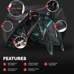 LOOXOLIFE Fietshoes - Voor 1 Fiets Of 2 Fietsen Waterdicht - XXL - Ultra Sterk & Dik - Premium PU Coating - Met Opberghoes -Fietsen-Accessoires Shop 550x513 9