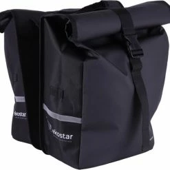 Ekostar Dubbele Fietstas - Rolltop - Waterbestendig - 46 L - Zwart -Fietsen-Accessoires Shop 550x519 1