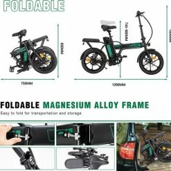 Hitway BK5 Elektrische Fiets | Opvouwbare E-bike | 16 Inch | Hitway BK5 250W Motor | Zwart -Fietsen-Accessoires Shop 550x519 5