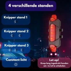 Jevaza Fietsverlichting - Set (voor- En Achterlicht) - Oplaadbaar - USB - Voorlicht Fiets - Achterlicht Fiets - Fietsaccessoires - Verlichting -Fietsen-Accessoires Shop 550x520 3