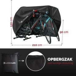 LOOXOLIFE Fietshoes - Voor 1 Fiets Of 2 Fietsen Waterdicht - XXL - Ultra Sterk & Dik - Premium PU Coating - Met Opberghoes -Fietsen-Accessoires Shop 550x522 12