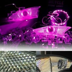 BOTC LED Spaakverlichting - Fiets Licht - Lichtsnoer Fietswiel - 20 Leds - 2meter - 1 Fietswiel - Roze -Fietsen-Accessoires Shop 550x523 1