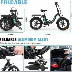 Hitway BK6 Elektrische Fiets - Opvouwbare E-bike - 20 Inch Fat Tire - 250W Motor - 11,2Ah - Zwart/Groen -Fietsen-Accessoires Shop 550x525