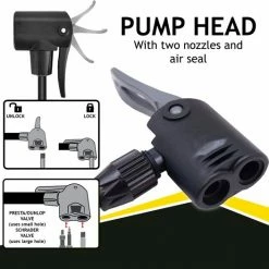 Dunlop Staande Fietspomp Pro Uitvoering - Analoge Drukmeter - Dubbele Ventielkop - Zwart -Fietsen-Accessoires Shop 550x526 1