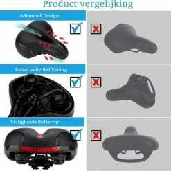 Voltano Fietszadel Met Gelpads - Zwart/Rood - Uitsparing - Zadelvering - Unisex - Incl. Gratis Zadelstrop -Fietsen-Accessoires Shop 550x529 2