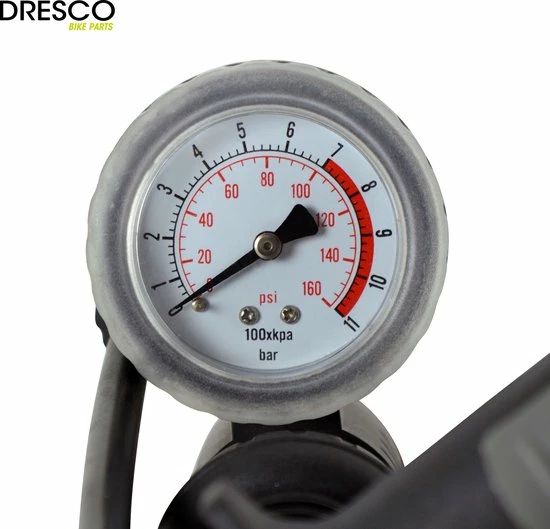 Dresco Fietspomp - Manometer – Zwart 5 Dresco Fietspomp - Manometer – Zwart - Afbeelding 5