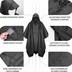 BOTC Poncho - Regenponcho - Fietsponcho Fiets - Unisex - Dames & Heren - Waterdicht -Fietsen-Accessoires Shop 550x532 12