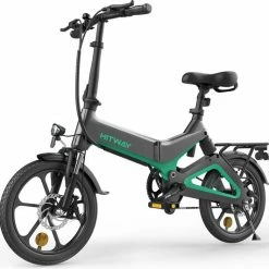 Merkloos Hitway 14F005 Elektrische Fiets E-bike | Opvouwbaar | 250W Motor | 7.5Ah | 16" | Zwart / Groen