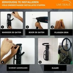 Merkloos Fiets Ophangsysteem 2x | Fietshaak | Muurbeugel | Ophangbeugel | Fietsbeugel | Fietsenrek | 25 KG -Fietsen-Accessoires Shop 550x534 16