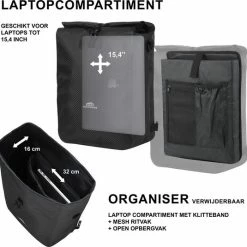 Dutch Mountains Enkele Fietstas | Rugzak | 100% Waterdicht | Fietstas, Schoudertas En Rugtas In 1 | 28 Liter | Carbon / Zwart -Fietsen-Accessoires Shop 550x535 1