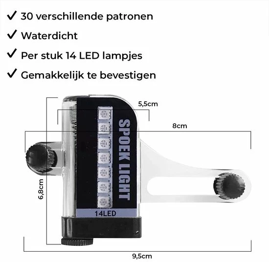 Merkloos Wielverlichting - Spaakverlichting - Fietsverlichting Wiel - Spaakreflectoren - Fietsverlichting - Spaakverlichting Kinderfiets - LED - 30 Patronen - 2 Stuks 4 Merkloos Wielverlichting - Spaakverlichting - Fietsverlichting Wiel - Spaakreflectoren - Fietsverlichting - Spaakverlichting Kinderfiets - LED - 30 Patronen - 2 Stuks - Afbeelding 4