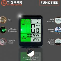 Tigrar Kilometerteller Fiets - Fietscomputer Draadloos - KM Teller Fiets - Waterdicht Met 17 Functies Snelheidsmeter -Fietsen-Accessoires Shop 550x537 2