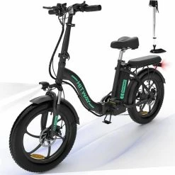 Hitway BK6 Elektrische Fiets - Opvouwbare E-bike - 20 Inch Fat Tire - 250W Motor - 11,2Ah - Zwart/Groen