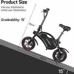 FOXSPORT Windgoo B3 Opvouwbare Elektrische Fiets - Zwart - 20 Km Per Uur -Fietsen-Accessoires Shop 550x541 13