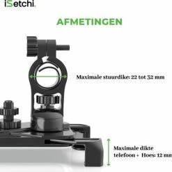 ISetchi Telefoonhouder Fiets Met 360 Graden Rotatie - Stevig & Stabiel - Ook Voor Scooter & Motor Gsm Telefoon Houder Fiets - Anti Shock & Vibratie Ontwerp - Fietshouder Smartphone Mobiel - Zwart -Fietsen-Accessoires Shop 550x543