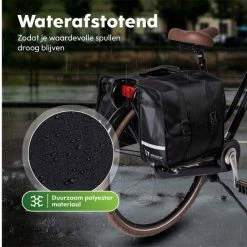 Ekostar® Dubbele Fietstas - NIEUW - Waterafstotend - 46 Liter - Reflectoren – Zwart – OOK Voor Elektrische Fietsen -Fietsen-Accessoires Shop 550x543 3