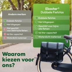 Ekostar Dubbele Fietstas - Waterdicht - 46 L - E-Bikes - Zwart - OOK Voor Elektrische Fietsen 21 Ekostar Dubbele Fietstas - Waterdicht - 46 L - E-Bikes - Zwart - OOK Voor Elektrische Fietsen -Fietsen-Accessoires Shop 550x543 5