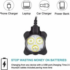 Merkloos LED Fietsverlichting USB Oplaadbaar - 4 Modes - Waterbestendig - Fietslicht - Fietslampjes -Fietsen-Accessoires Shop 550x543 6