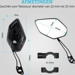 NueNext Fietsspiegel Ebike 2 Stuks Achteruitkijk Spiegel Op Stuur Multi-verstelbaar 360 Rotatie - Speed-pedelec 25 NueNext Fietsspiegel Ebike 2 Stuks Achteruitkijk Spiegel Op Stuur Multi-verstelbaar 360 Rotatie - Speed-pedelec -Fietsen-Accessoires Shop 550x544 19