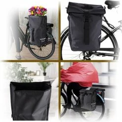 Ekostar Dubbele Fietstas - Rolltop - Waterbestendig - 46 L - Zwart -Fietsen-Accessoires Shop 550x547 2