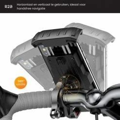 R2B Robuuste Telefoonhouder Fiets Met 360 Graden Rotatie - Gsm Houder - Ook Voor Scooter En Motor - Accessoires - Model "Delft" -Fietsen-Accessoires Shop 550x547 3