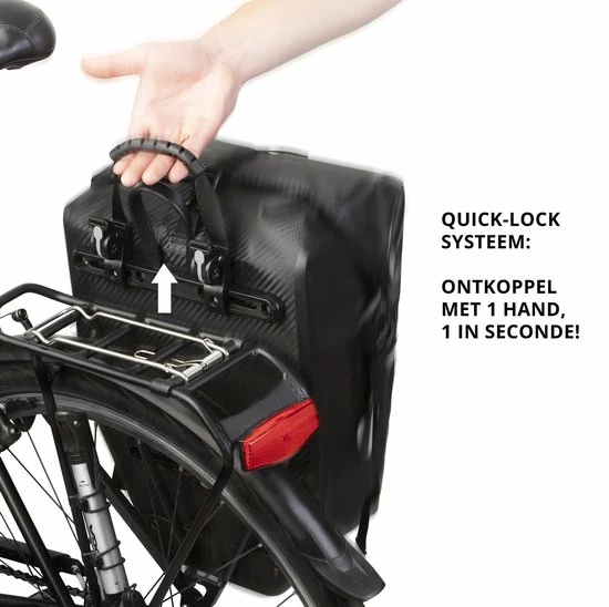 Dutch Mountains Enkele Fietstas | Sterke En 100% Waterdichte Fietstas En Schoudertas In 1 | 24 Liter | Carbon / Zwart 8 Dutch Mountains Enkele Fietstas | Sterke En 100% Waterdichte Fietstas En Schoudertas In 1 | 24 Liter | Carbon / Zwart - Afbeelding 8