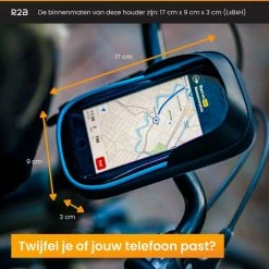 R2B Telefoonhouder Fiets Waterdicht Met 360 Graden Rotatie - Ook Voor Scooter & Motor - Gsm Houder Fiets - Zwart/Blauw - Fiets Accessoires - Model "Den Haag" -Fietsen-Accessoires Shop 550x549 14